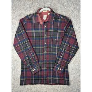 Vintage JG Hook Wool Flannel Shirt Men's Small Plaid Button Up Y2K